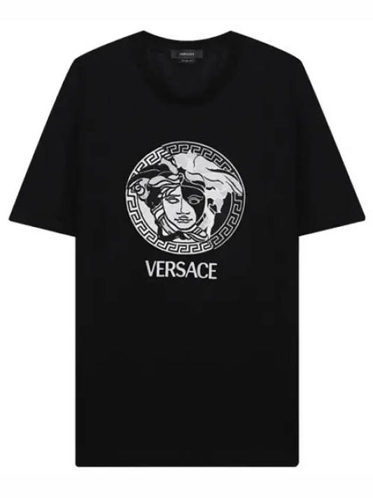 Medusa Logo Embroidered T Shirt Men s Short Sleeve Tee - VERSACE - BALAAN 1