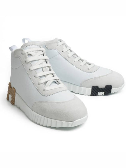 Bouncing Hip Hop Suede High Top Sneakers Blanc - HERMES - BALAAN 2