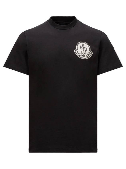 Logo Crew Neck Short Sleeve T Shirt Charcoal - MONCLER - BALAAN 1