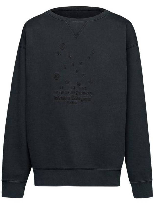 Numbering Logo Cotton Sweatshirt Black - MAISON MARGIELA - BALAAN 2