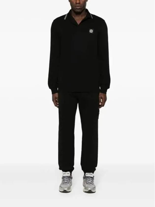 Cotton Fleece Cargo Truck Pants Black - STONE ISLAND - BALAAN 4