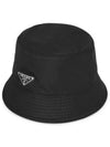 Triangle Logo Re-nylon Bucket Hat Black - PRADA - BALAAN 2