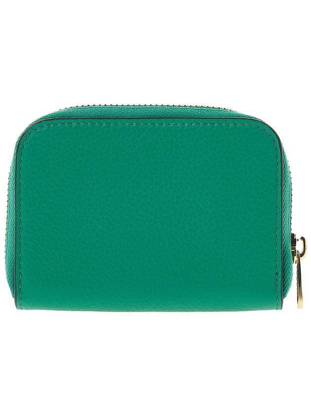 Women's Gancini Logo Zipper Card Wallet Green - SALVATORE FERRAGAMO - BALAAN 4