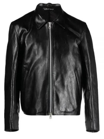 Mini Zipper Dyed Leather Jacket Black - OUR LEGACY - BALAAN 2