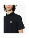 Pique Stretch Cotton Short Sleeve Polo Shirt Navy - STONE ISLAND - BALAAN 6