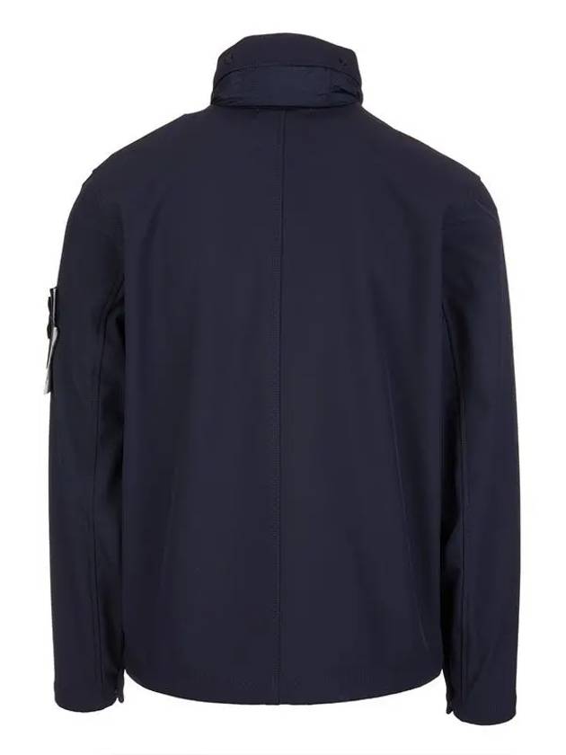 Men's Soft Shell Pocket Zip-Up Jacket Navy - STONE ISLAND - BALAAN.