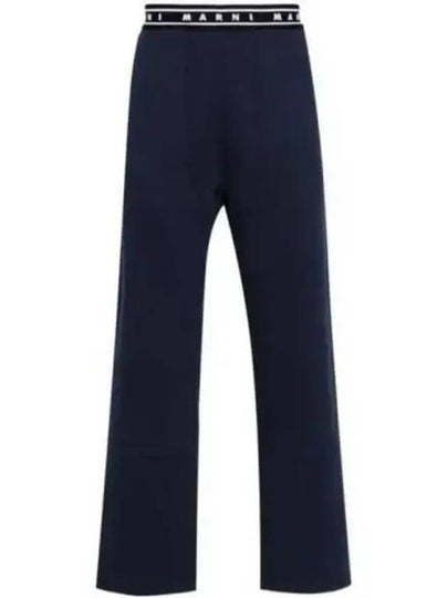 Logo Band Straight Pants Navy - MARNI - BALAAN 2