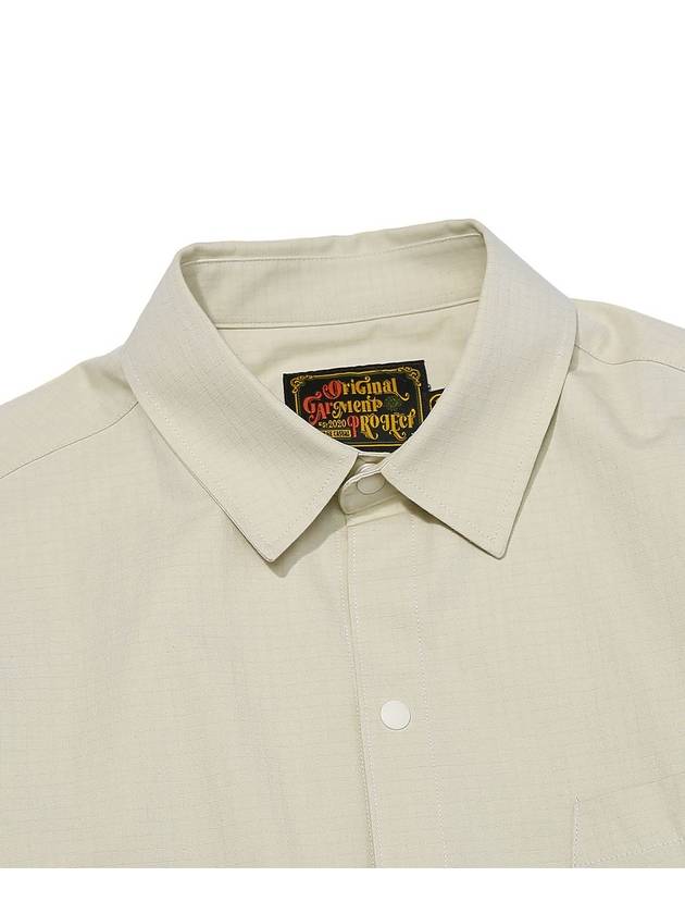 Military Utility Cotton Double Pocket Shirt Ivory - OGARP - BALAAN 4