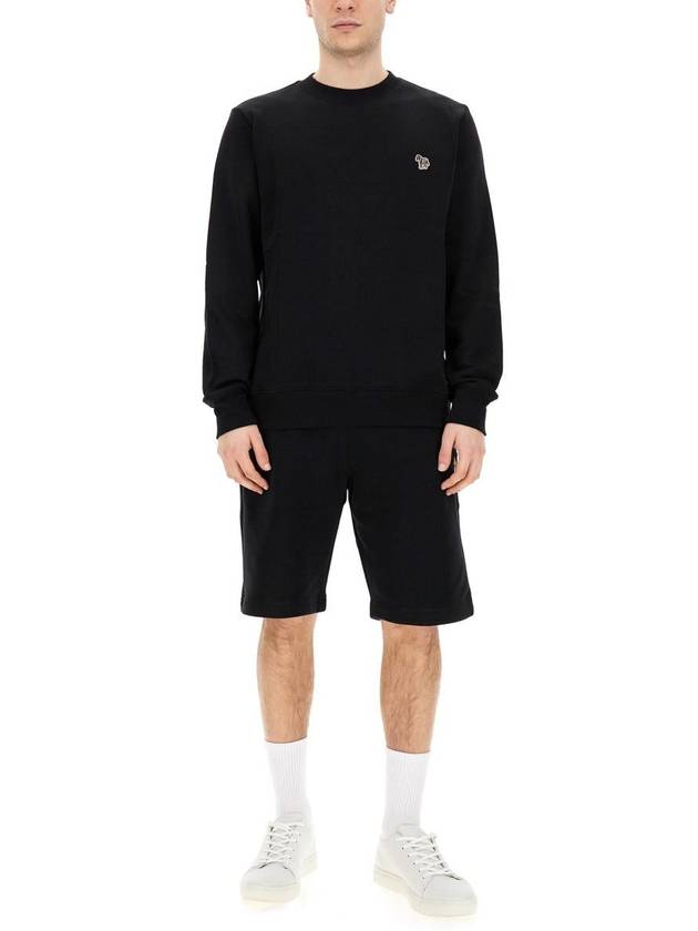 Zebra Patch Organic Cotton Sweatshirt Black - PAUL SMITH - BALAAN 3