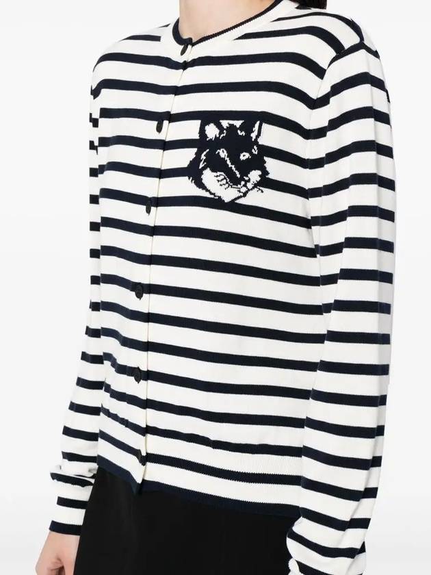 Maison Kitsune Fox Head Intarsia Women s Striped Cardigan MW00502 S492 - POLO RALPH LAUREN - BALAAN 5