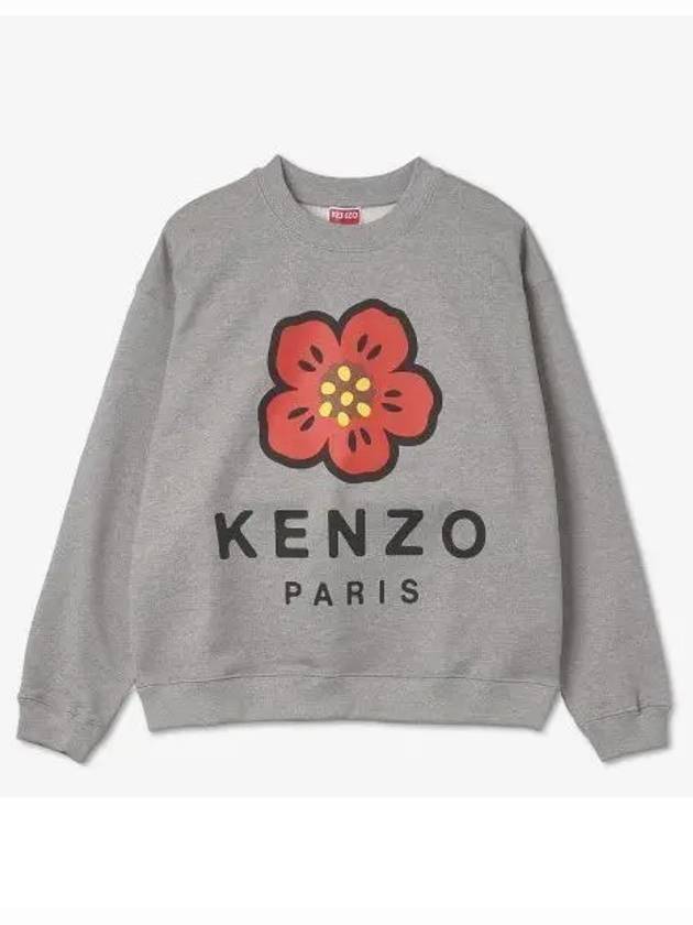 Women's Boke Flower Print Logo Sweatshirt Grey - KENZO - BALAAN 2