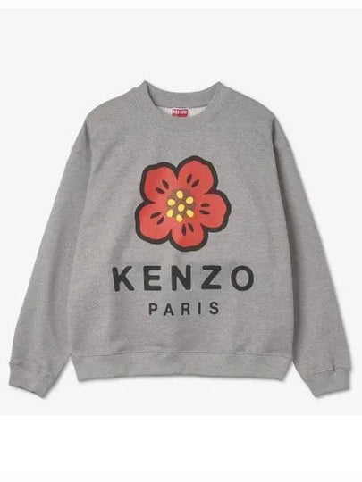 Women's Boke Flower Print Logo Sweatshirt Grey - KENZO - BALAAN 2