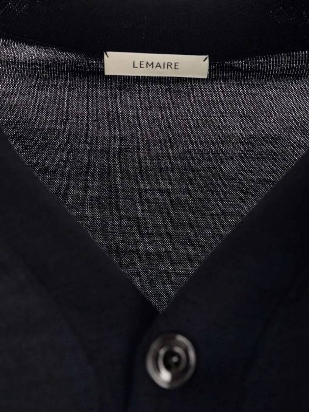 Relaxed Twisted Merino Wool Blend Cardigan Navy - LEMAIRE - BALAAN 4