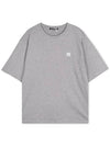 Logo Patch Cotton Short Sleeve T-Shirt Light Grey Melange - ACNE STUDIOS - BALAAN 2