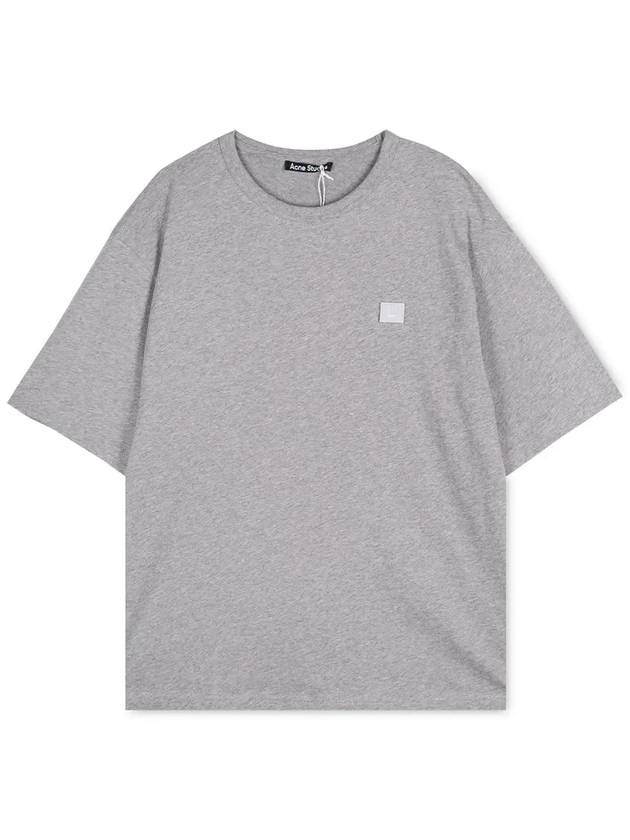 Logo Patch Cotton Short Sleeve T-Shirt Light Grey Melange - ACNE STUDIOS - BALAAN 2