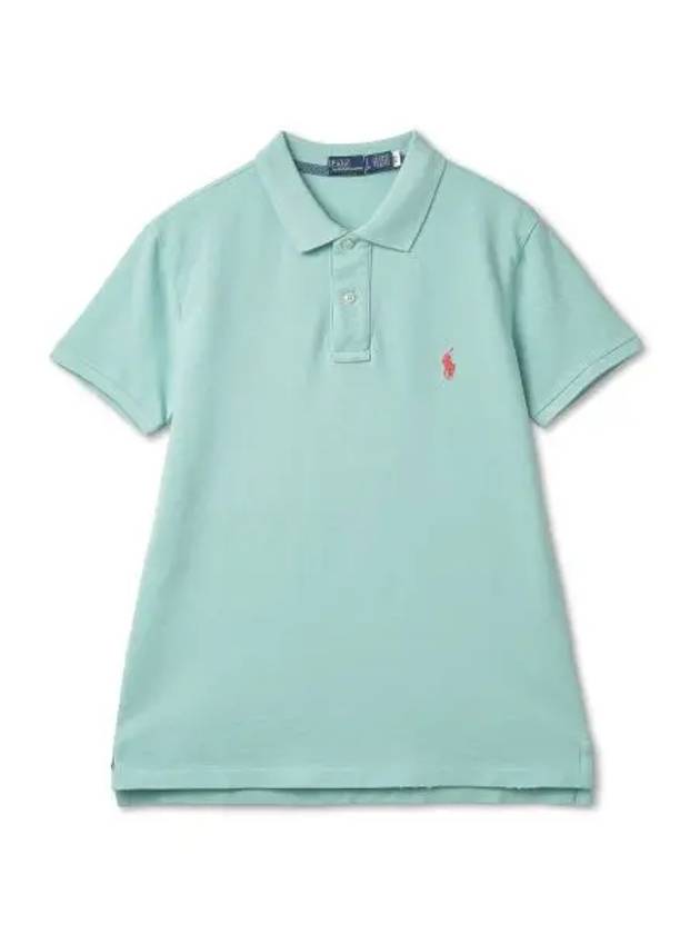 W Classic Fit Mesh Polo Shirt Bayside Green - POLO RALPH LAUREN - BALAAN 1