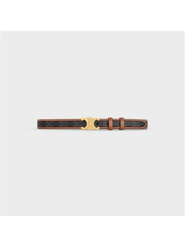 Women's Medium Triomphe Canvas Calfskin Belt Brown - CELINE - BALAAN 2