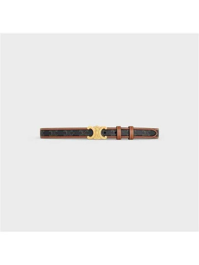 Women's Medium Triomphe Canvas Calfskin Belt Brown - CELINE - BALAAN 2