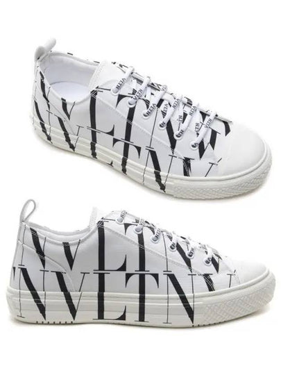 VLTN Logo Print Low Top Sneakers White - VALENTINO - BALAAN 2