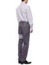 Striped Check Oxford Long Sleeve Shirt Grey - THOM BROWNE - BALAAN 7