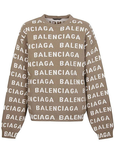 All-Over Logo Sweatshirt Beige - BALENCIAGA - BALAAN 2