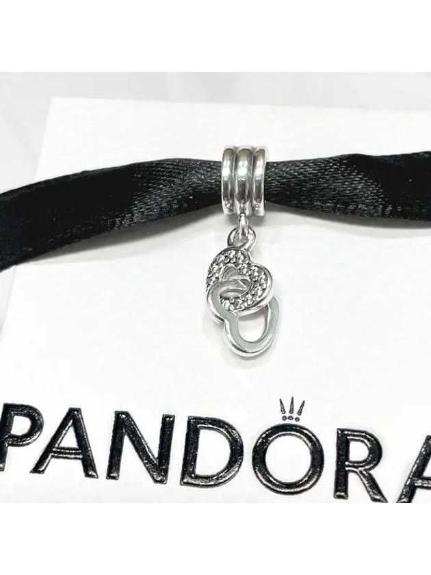 Interlock Hearts Pendant Dangle Bracelet Charm Silver - PANDORA - BALAAN 3