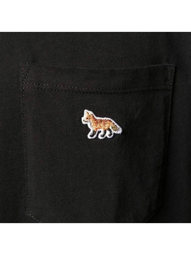 Baby Fox Patch Pocket Short Sleeve T-Shirt Black - MAISON KITSUNE - BALAAN 5