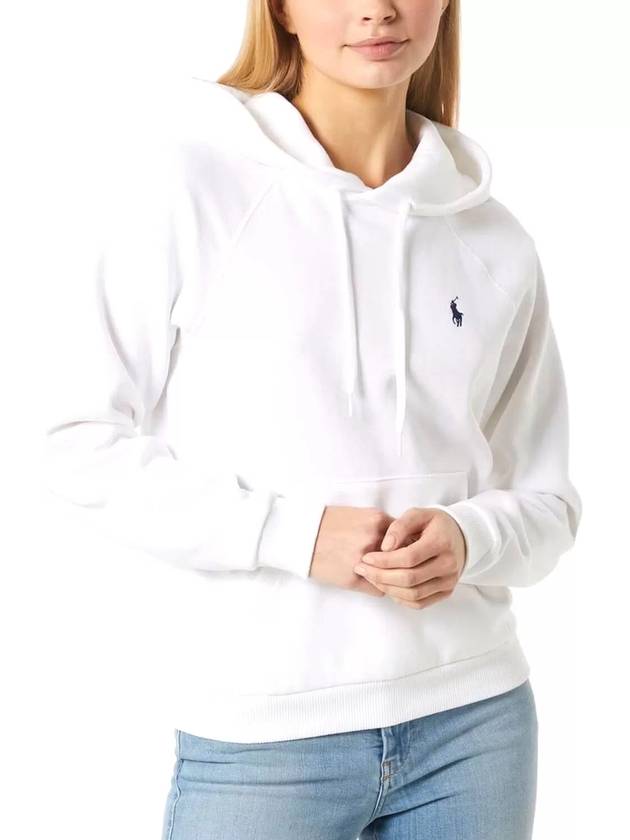 Women's Embroidered Logo Long Sleeve Hoodie White - POLO RALPH LAUREN - BALAAN 3