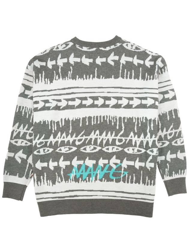 Striped Crew Neck Knit Top Grey - GRAPHISTE MAN.G - BALAAN 3