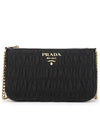 Pocono Goffre Chain Shoulder Bag Black - PRADA - BALAAN 3