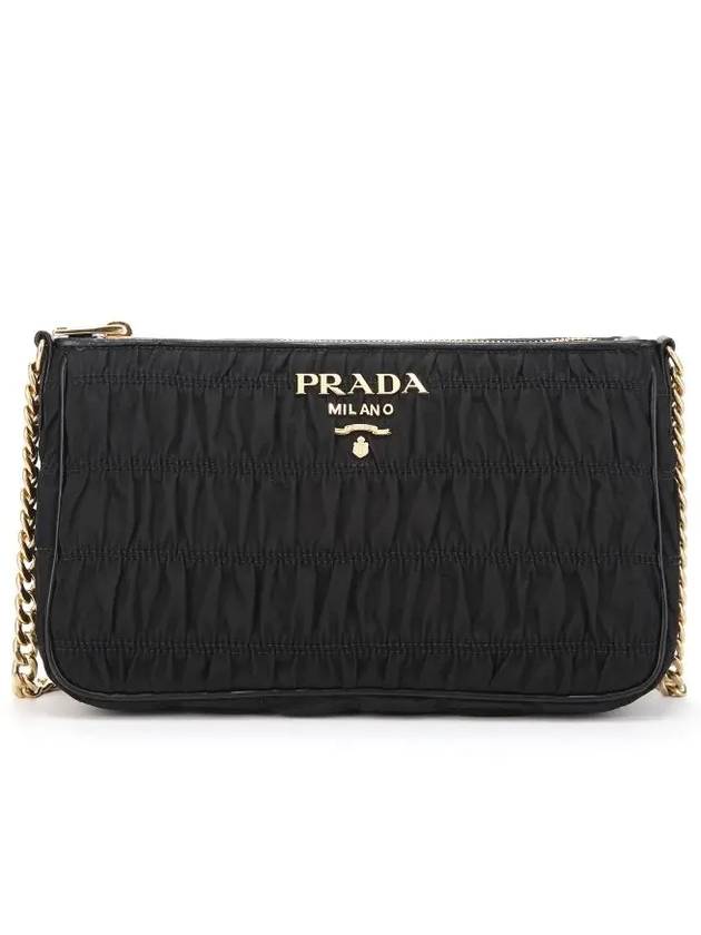 Pocono Goffre Chain Shoulder Bag Black - PRADA - BALAAN 3