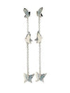 Lilia Butterfly Drop Earrings Blue Silver - SWAROVSKI - BALAAN 2