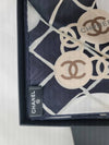 Camellia Scarf Silk White Black A39577 - CHANEL - BALAAN 3