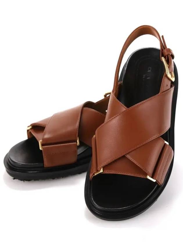 Fussbett Leather Sandals Brown - MARNI - BALAAN 4