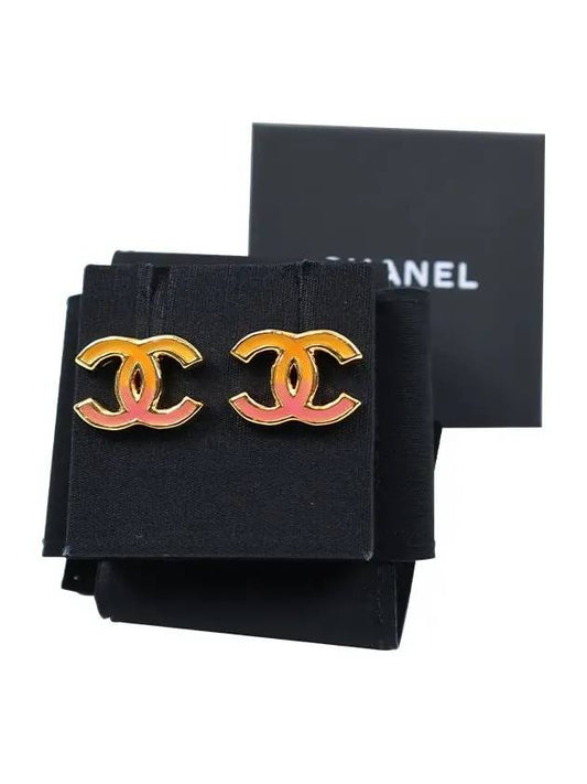 CC logo earrings orange & pink ABA137 - CHANEL - BALAAN 1