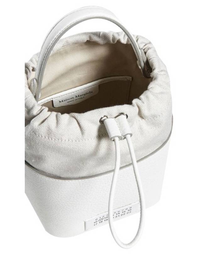 5AC Number Logo Texture Leather Bucket Bag Ivory - MAISON MARGIELA - BALAAN 5