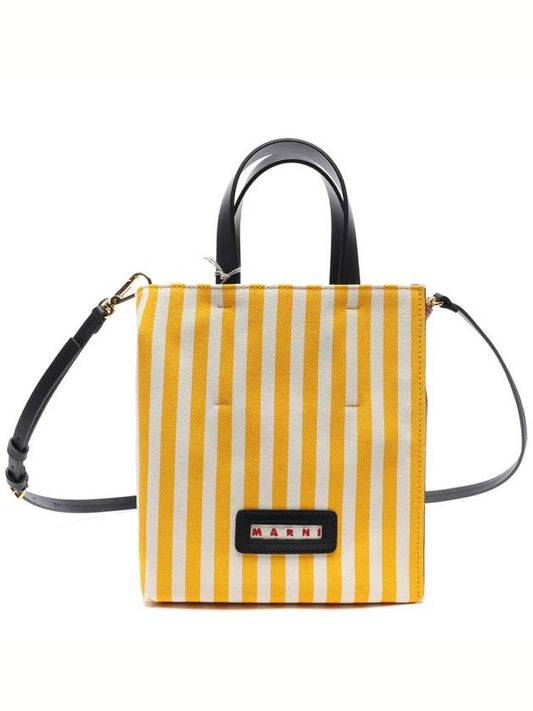 Striped Strap Tote Bag Yellow - MARNI - BALAAN 2