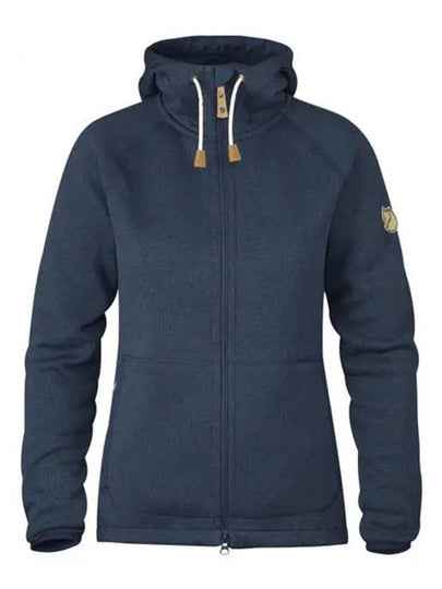 Women's Ovik Fleece Zip-Up Hoodie Navy - FJALL RAVEN - BALAAN 2