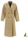 Twill Double Breasted Coat Beige - GANNI - BALAAN 2