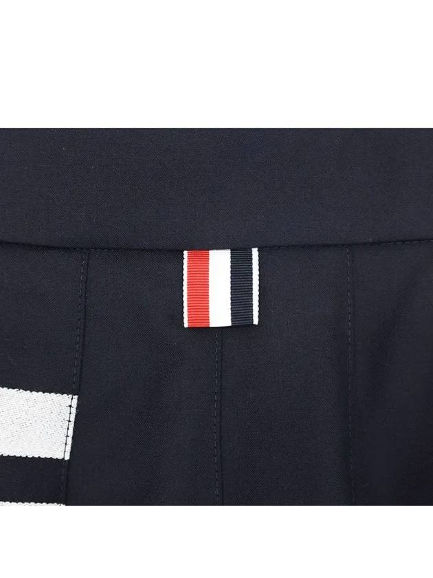 4 Bar Plain Weave Mini Pleated Skirt Navy - THOM BROWNE - BALAAN 7