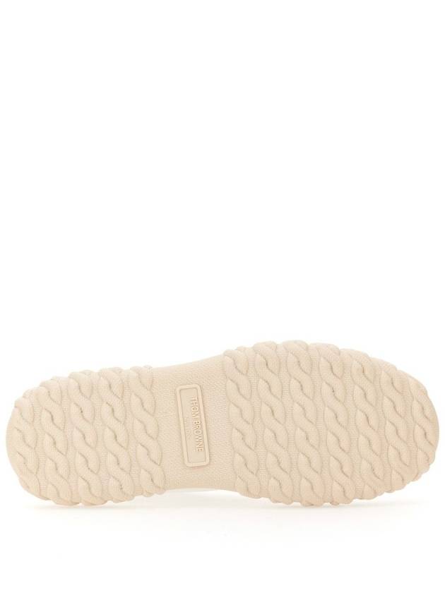 Frayed Canvas Cable Knit Sole Field Shoes White - THOM BROWNE - BALAAN 6