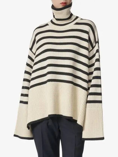 Signature Striped Turtleneck Light Sand - TOTEME - BALAAN 2