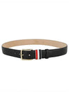 Men's Three Stripes Tab Pebbled Leather Belt Black - THOM BROWNE - BALAAN 2