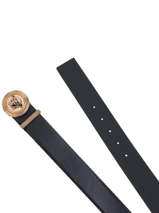 Medusa Buckle Leather Belt Black - VERSACE - BALAAN 9