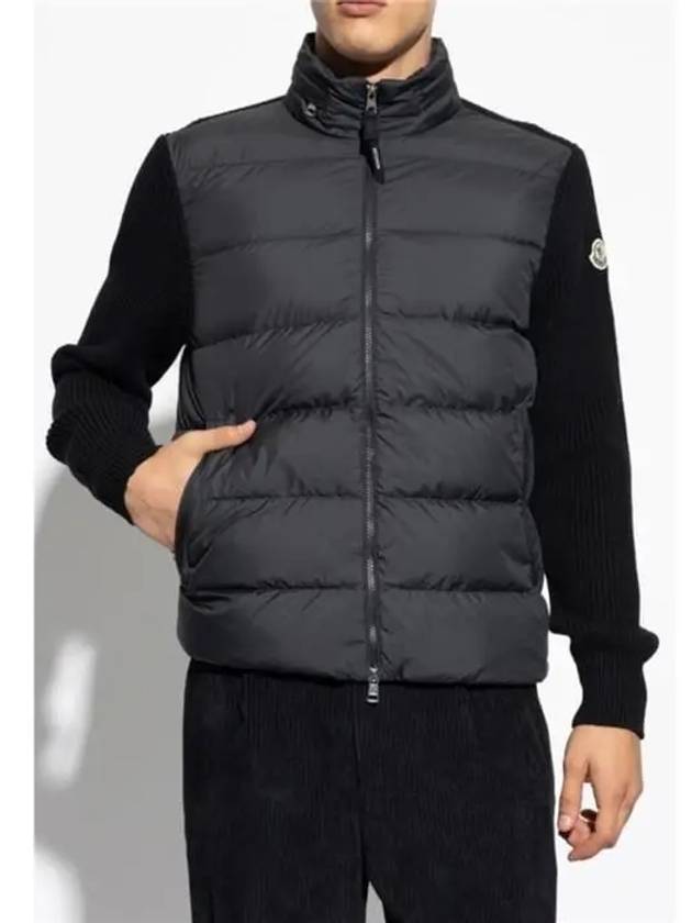 Padded Wool Zip-Up Hoodie Black - MONCLER - BALAAN 5