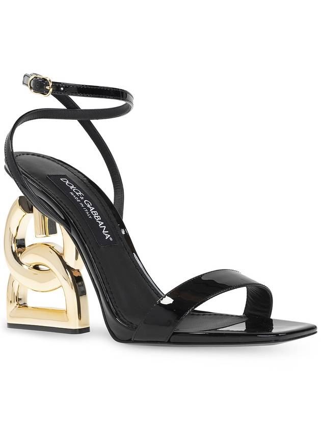 Gold Hardware DG Logo Pop Sandal Heels Black - DOLCE&GABBANA - BALAAN 5