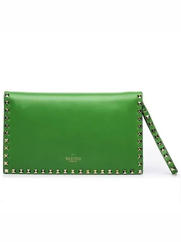 Rockstud Flap ClutchJW2B0399NBD Green - VALENTINO - BALAAN 4