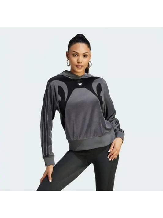 Women's Cut Line Hoodie Hood Gray 6 Women II5650 - ADIDAS - BALAAN 1