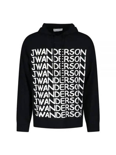 Intarsia Logo Wool Hoodie Black - JW ANDERSON - BALAAN 2