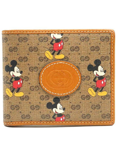 Women s Gucci 602547 Disney x Mini GG Supreme Canvas Mickey Mouse Half Wallet gt Gangbuk used luxury goods - GUCCI - BALAAN 2